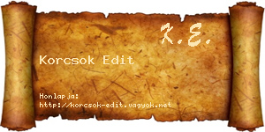 Korcsok Edit névjegykártya
